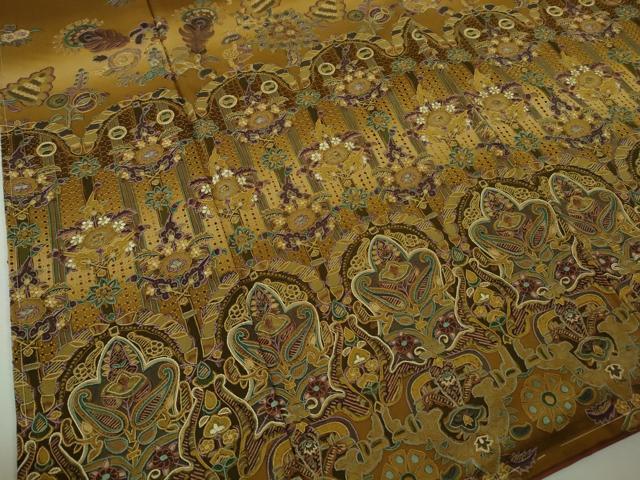 平和屋着物●極上 中国三大刺繍 スワトウ刺繍 汕頭刺繍 総刺繍 訪問着 洋花文 暈し染め 逸品 未使用 DZAB9252kh6