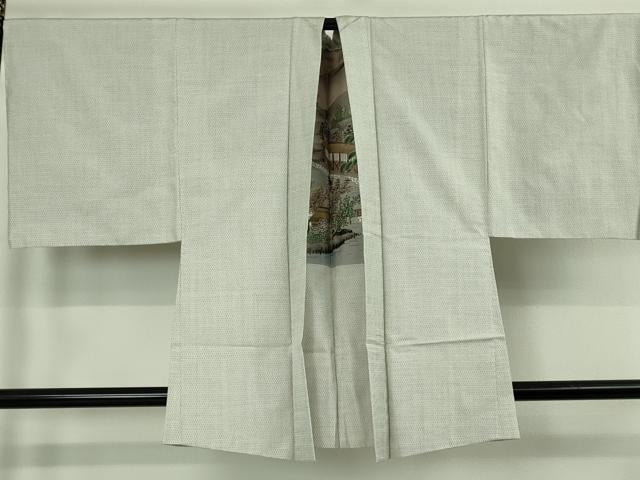 平和屋本店●極上 男性 本場大島紬 白大島 アンサンブル 100亀甲 総詰め 本間輝利作 証紙付き 逸品 DZAB9262kh6