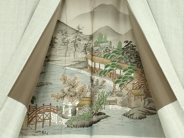 平和屋本店●極上 男性 本場大島紬 白大島 アンサンブル 100亀甲 総詰め 本間輝利作 証紙付き 逸品 DZAB9262kh6