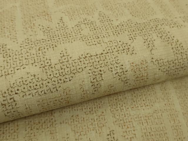 平和屋本店●極上本場結城紬 重要無形文化財 廣田紬謹製 100亀甲 笹竹 枯色地 証紙付き 逸品 未使用 DZAB9270kh6