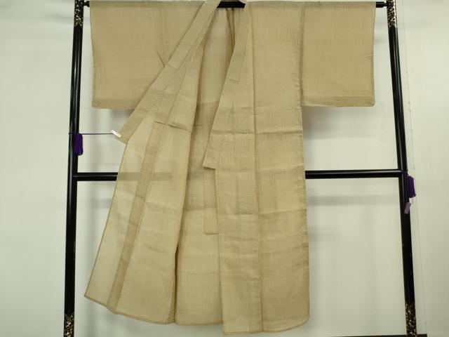 平和屋着物*極上 夏物 男性 本場小千谷ちぢみ 麻 色無地 枯色 逸品 未使用 DZAB9275kh6