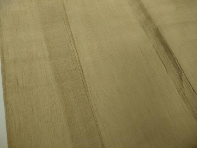 平和屋着物*極上 夏物 男性 本場小千谷ちぢみ 麻 色無地 枯色 逸品 未使用 DZAB9275kh6