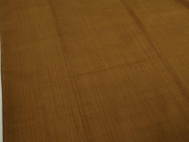 平和屋本店●極上 浦野理一 経節紬 色無地 濃い黄橡色 逸品 未使用 DZAB9282kh6
