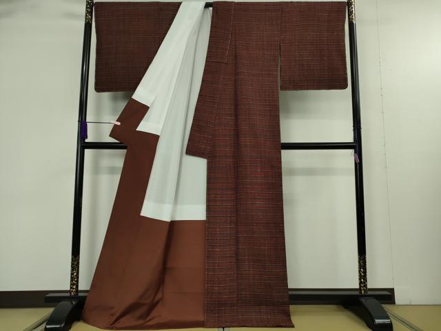 平和屋本店●極上 浦野理一 経節紬 横縞 逸品 未使用 DZAB9287kh6