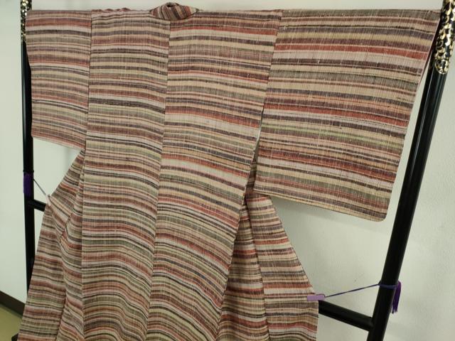 平和屋本店●極上 浦野理一 経節紬 横縞 逸品 未使用 DZAB9288kh6