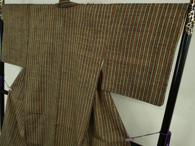 平和屋本店●極上 浦野理一 経節紬 縞 逸品 未使用 DZAB9294kh6