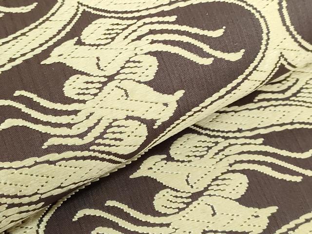 平和屋本店●極上 俵屋 人間国宝 喜多川平朗 有職織物 六通柄袋帯 唐織 立涌鳥文 薄い似せ紫色地 逸品 DZAB9302kh6
