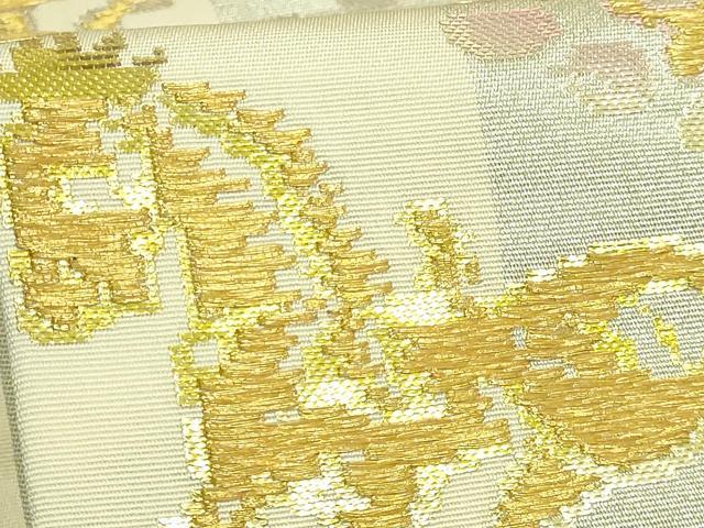 平和屋本店●最高級 龍村平蔵製 六通柄 本袋帯 円文白虎錦 金銀糸 逸品 DZAB9315kh6