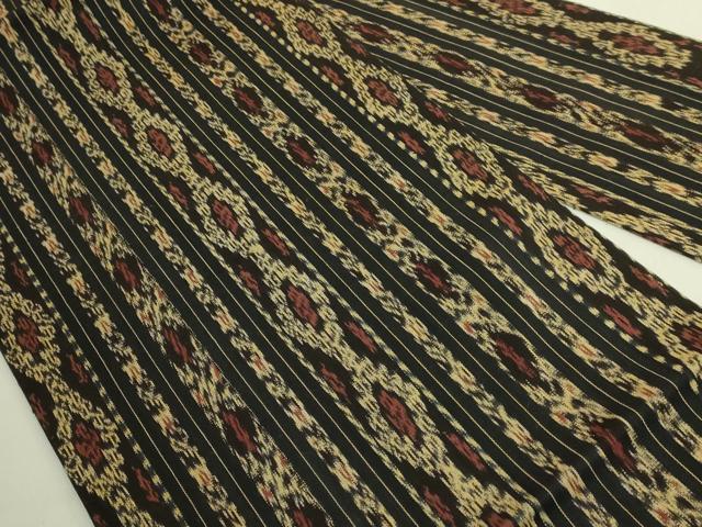 平和屋着物●極上 工芸染織 むら田 九寸名古屋帯 イカット 綿 たとう紙付き 逸品 DZAB9324kh6