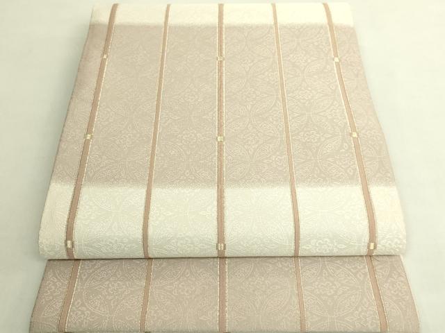 平和屋着物●極上 織楽浅野 全通柄袋帯 唐織 七宝花文 金糸 逸品 DZAB9327kh6