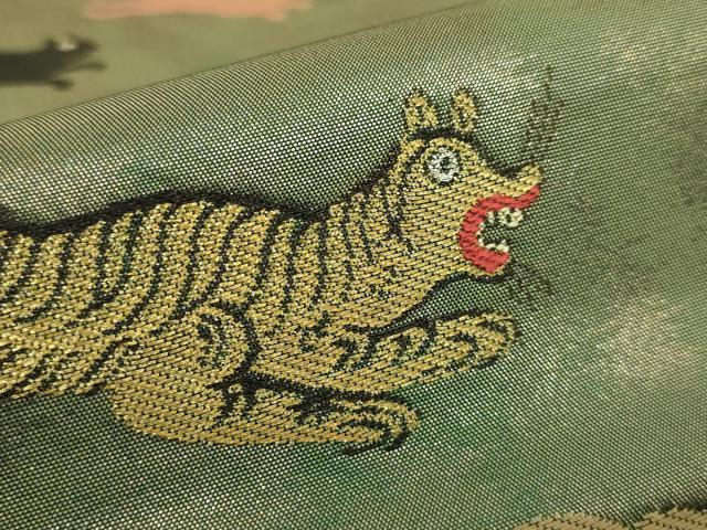 平和屋着物●極上 洛風林 工芸帯地 太鼓柄袋帯 狩猟文 金糸 逸品 DZAB9356kh6