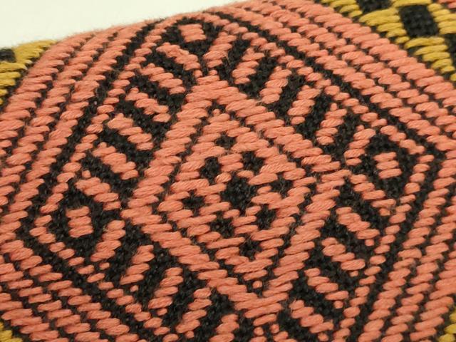 平和屋着物●極上 つけ帯 こぎん刺し 菱 黒地 逸品 DZAB9358kh6