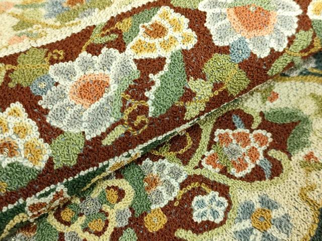 平和屋本店●最高級 中国三大刺繍 総相良刺繍 総刺繍 袋帯 200万粒 総詰 正倉院唐草 金糸 逸品 DZAB9359kh6