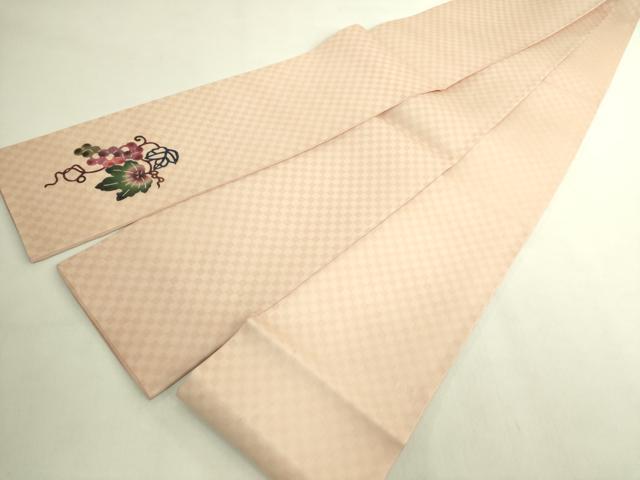 平和屋着物*極上 本場琉球紅型 夏物 半幅帯 安里びんがた工房 安里和雄 葡萄蔦の葉文 証紙・反端付き 逸品 未使用 DZAB9380kh6