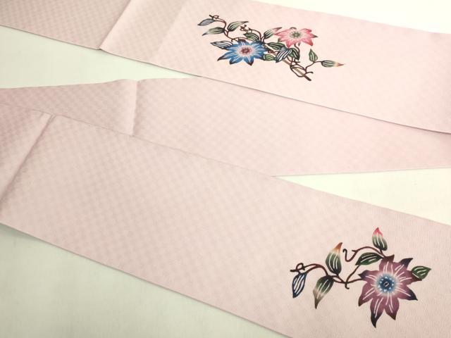 平和屋着物*極上 夏物 本場琉球紅型 半幅帯 安里びんがた工房 安里和雄 鉄線花 証紙・反端付き 逸品 未使用 DZAB9381kh6