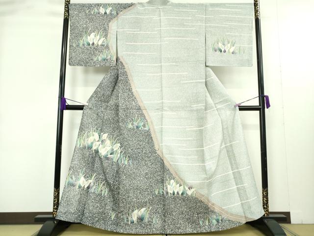 平和屋着物*極上 夏物 訪問着 絽 水芭蕉 たたき染め 逸品 DZAB9449kh6