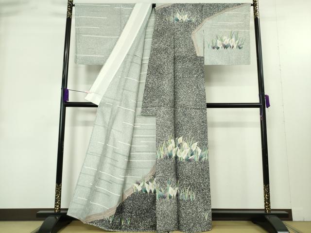 平和屋着物*極上 夏物 訪問着 絽 水芭蕉 たたき染め 逸品 DZAB9449kh6