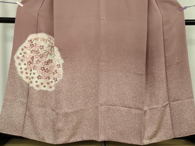 平和屋本店●極上 人間国宝 森口華弘 蒔糊友禅 蒔糊散らし 色留袖 刺繍 笹梅菊 鴇浅葱色地 金糸 今井調製 共箱付き 逸品 DZAB9457kh6