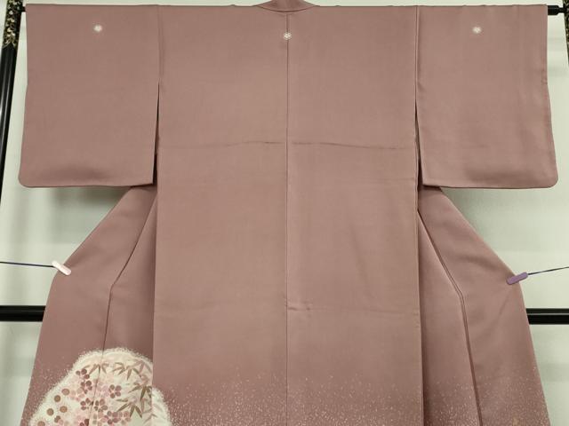 平和屋本店●極上 人間国宝 森口華弘 蒔糊友禅 蒔糊散らし 色留袖 刺繍 笹梅菊 鴇浅葱色地 金糸 今井調製 共箱付き 逸品 DZAB9457kh6