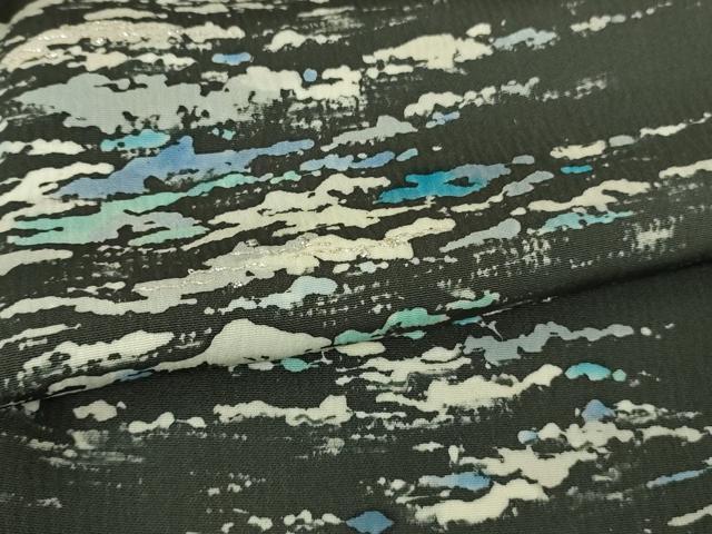 平和屋本店▽極上 創業460年・千總 訪問着 単衣 霞文 羊羹色 銀糸 三越扱い 逸品 DZAB9461kh6