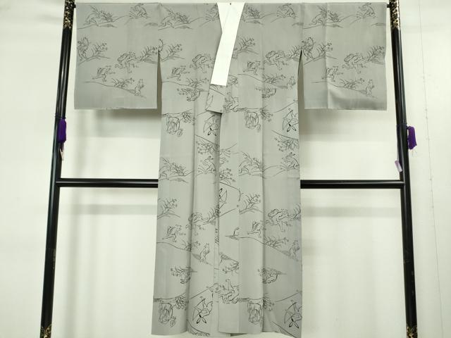 平和屋着物●上質な長襦袢 無双仕立て 鳥獣戯画 逸品 未使用 DZAB9479kh6