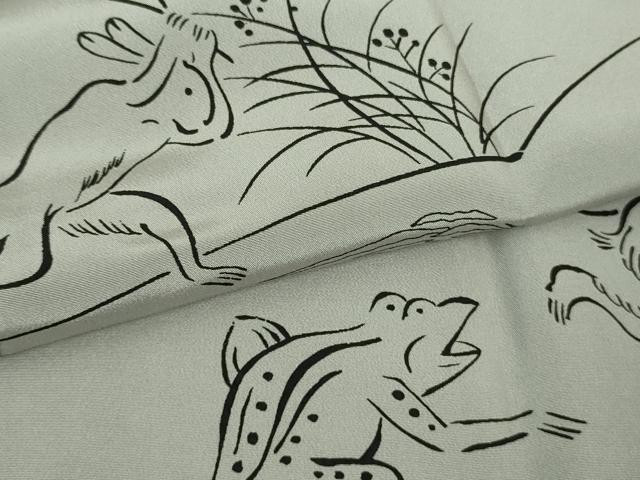 平和屋着物●上質な長襦袢 無双仕立て 鳥獣戯画 逸品 未使用 DZAB9479kh6