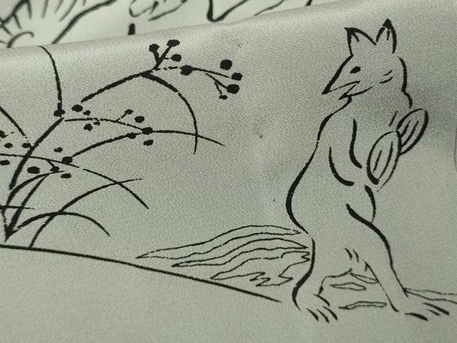 平和屋着物●上質な長襦袢 無双仕立て 鳥獣戯画 逸品 未使用 DZAB9479kh6