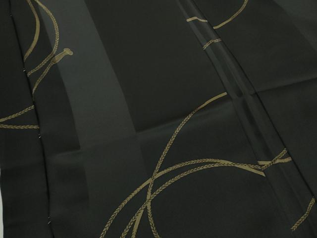 平和屋着物∞極上 長羽織 結び紐文 黒地 逸品 未使用 DZAB9481kh6