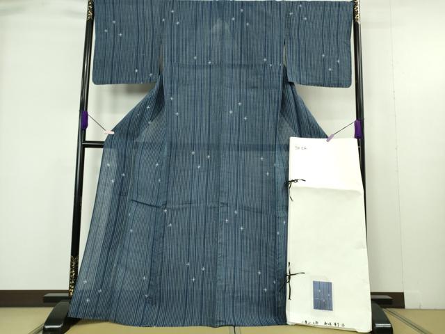 平和屋本店*極上 夏物 沖縄県無形文化財指定 本場八重山上布 麻 新垣幸子作 たとう紙付き 逸品 DZAB9507kh6
