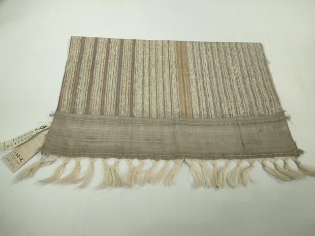 平和屋着物▽極上 染織の名門 しょうざん 生紬 単衣 間道 反端付き 逸品 DZAB9509kh6