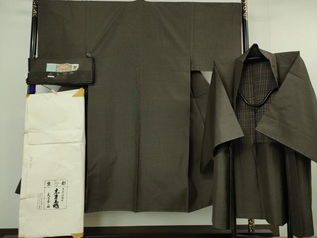 平和屋着物●極上 男性 銀座 志ま亀 本場大島紬 アンサンブル 100亀甲 総詰め 武島織物謹製 たとう紙・証紙付き 逸品 未使用 DZAB9518kh6