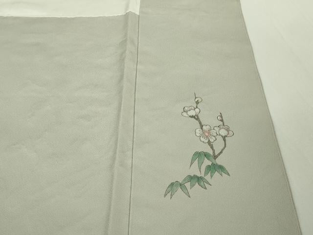 平和屋着物●極上 中国三大刺繍 相良刺繍 蘇州刺繍 総手刺繍 色留袖 花鳥文 絹鼠色地 逸品 DZAB9521kh6