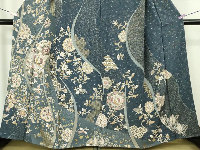平和屋本店●極上 訪問着 駒刺繍 鳳凰花唐草文 金彩 逸品 DZAB9522kh6