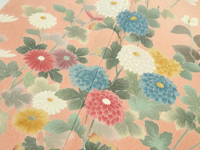 平和屋着物●極上 訪問着 友禅 枝花文 一斤染色地 暈し染め 逸品 DZAB9523kh6