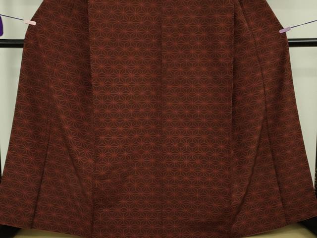 平和屋着物●極上 洗える最高級着物 <英>はなぶさ謹製 小紋 麻の葉 逸品 DZAB9526kh6