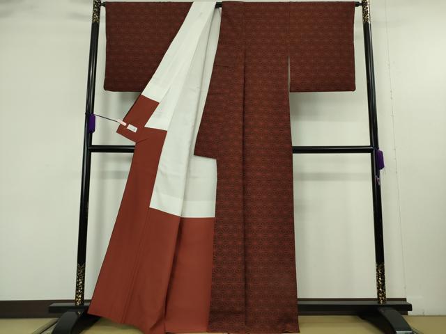 平和屋着物●極上 洗える最高級着物 <英>はなぶさ謹製 小紋 麻の葉 逸品 DZAB9526kh6