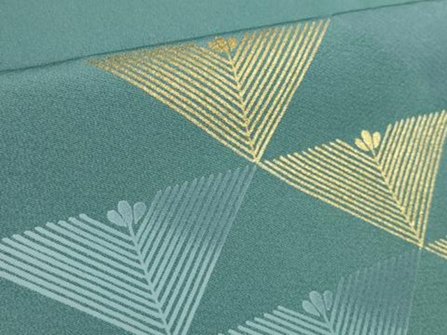 平和屋着物●極上 金彩友禅 卓越技能者・名工・和田光正 訪問着 若松葉 青碧色地 暈し染め 金彩 逸品 DZAB9535kh6