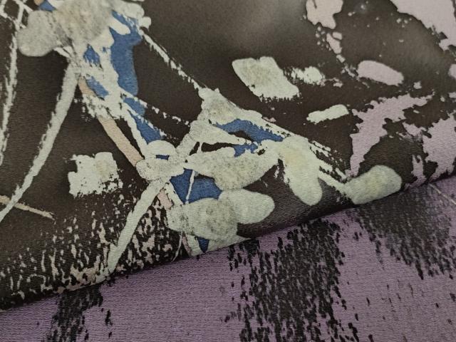 平和屋着物●極上 京彩 河野雅之 小紋 霞文 鬼しぼ縮緬 反端付き 逸品 未使用 DZAB9539kh6