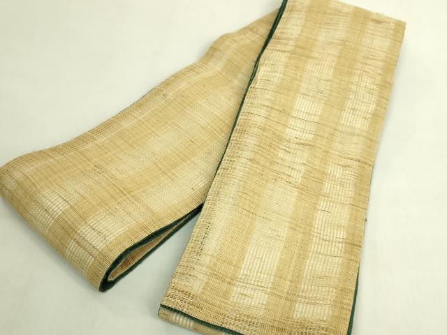 平和屋着物*極上 夏物 両面 半幅帯 間道 自然布 逸品 DZAB9568kh6