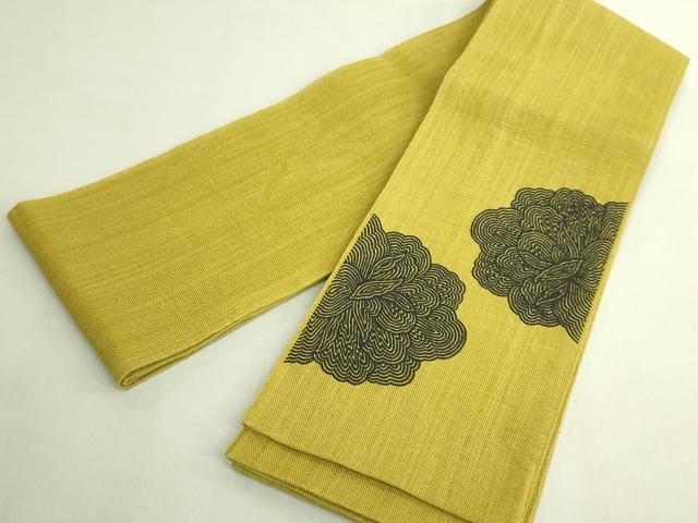 平和屋着物*極上 夏物 半幅帯 花 麻 逸品 DZAB9595kh6