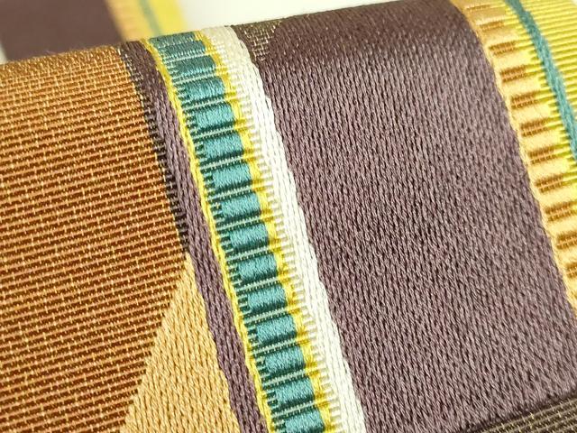 平和屋着物●極上 本場筑前博多織 半幅帯 間道 逸品 DZAB9627kh6