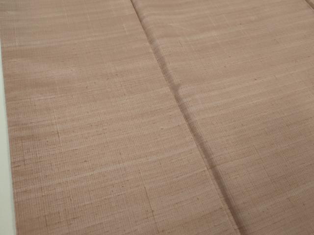平和屋着物●極上 紅花紬 米沢 色無地 水柿色 逸品 DZAB9655kh6