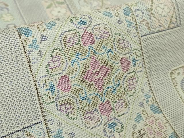 平和屋着物●極上 本場大島紬 白大島 9マルキ 短冊鳳凰花文 逸品 未使用 DZAB9662kh6