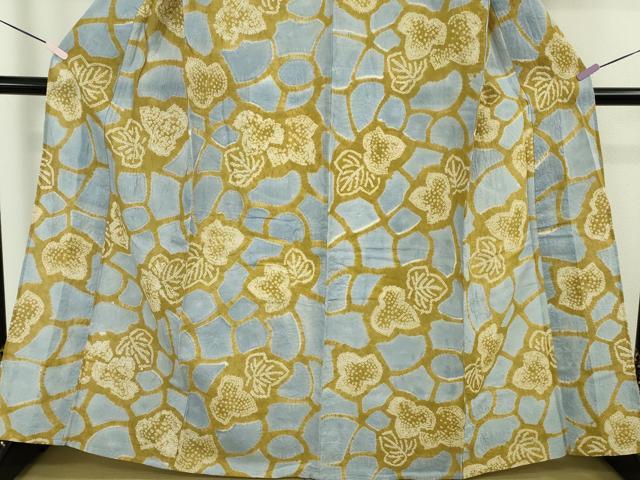 平和屋着物∴極上 夏物 浴衣 有松鳴海絞り 舞葉文 綿 逸品 DZAB9669kh6