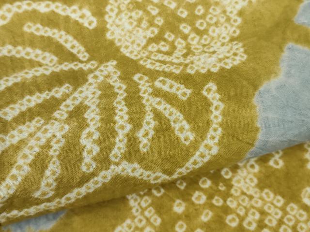 平和屋着物∴極上 夏物 浴衣 有松鳴海絞り 舞葉文 綿 逸品 DZAB9669kh6