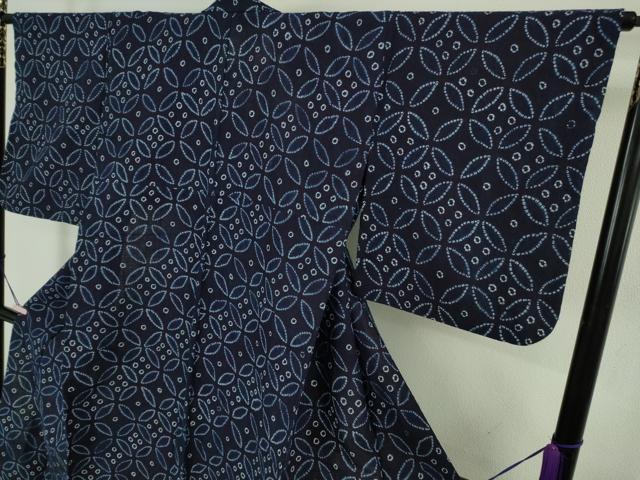 平和屋着物∴極上 夏物 浴衣 有松鳴海絞り 七宝文 綿 逸品 DZAB9670kh6