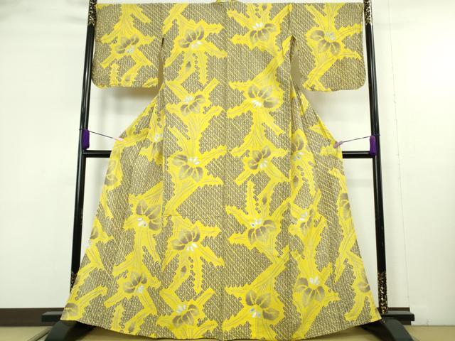 平和屋着物∴極上 夏物 浴衣 有松鳴海絞り 杜若 綿 逸品 DZAB9673kh6