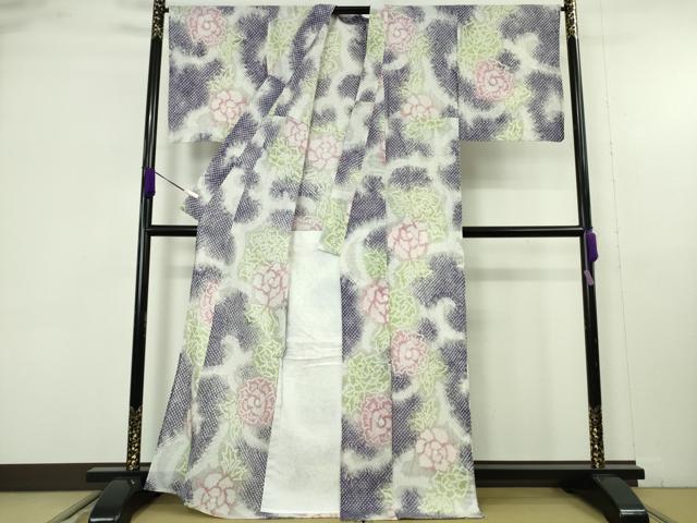 平和屋着物∴極上 夏物 浴衣 有松鳴海絞り 薔薇 バラ 綿 逸品 DZAB9674kh6