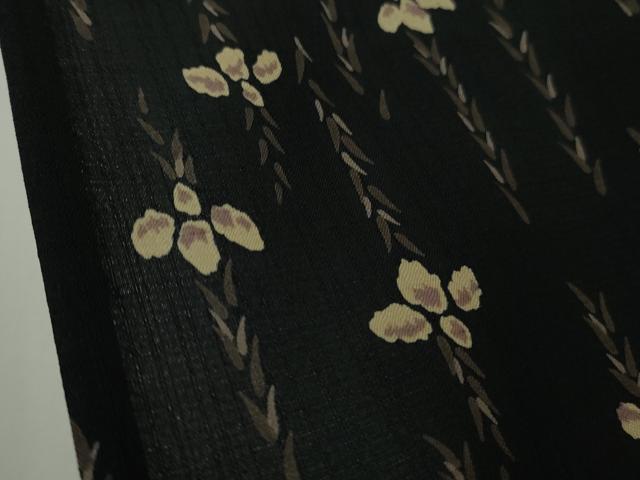 平和屋着物∴極上 夏物 撫松庵 訪問着 浴衣 セオアルファ 百合 黒地 洗える着物 逸品 DZAB9686kh6