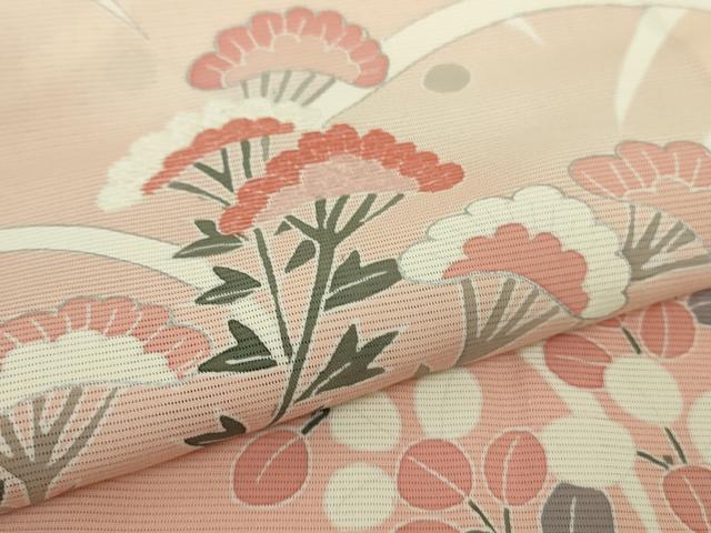 平和屋着物*極上 夏物 訪問着 絽 刺繍 秋草 露芝文 洗柿色地 暈し染め 銀彩 逸品 未使用 DZAB9696kh6